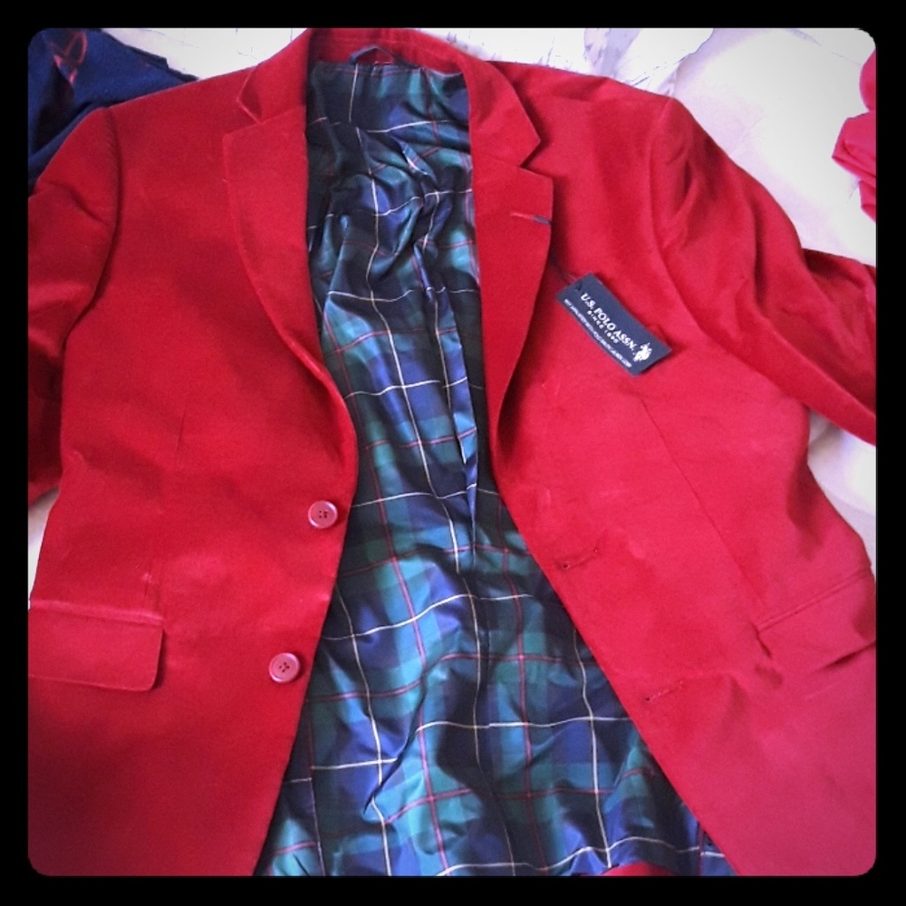 Never worn suede polo blazer